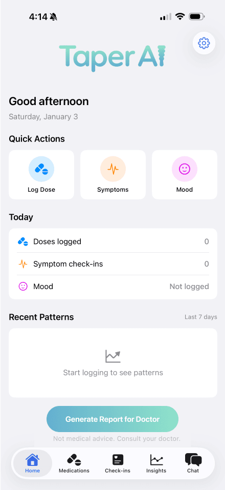 Taper AI App - Track your medication tapering journey